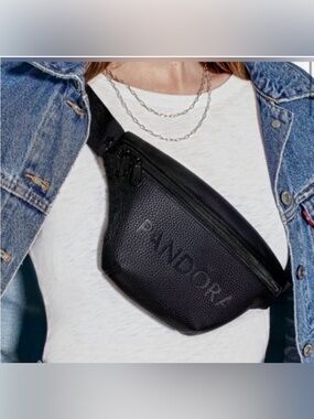 Pandora  Black Belt Bag fanny pack,  Rare NWOT Limited edition unisex adjustable
